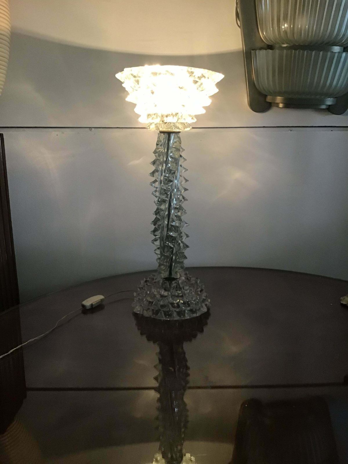 Barovier E Toso Table Lamp Murano Glass Rostrata, 1940, Italy photo furniture