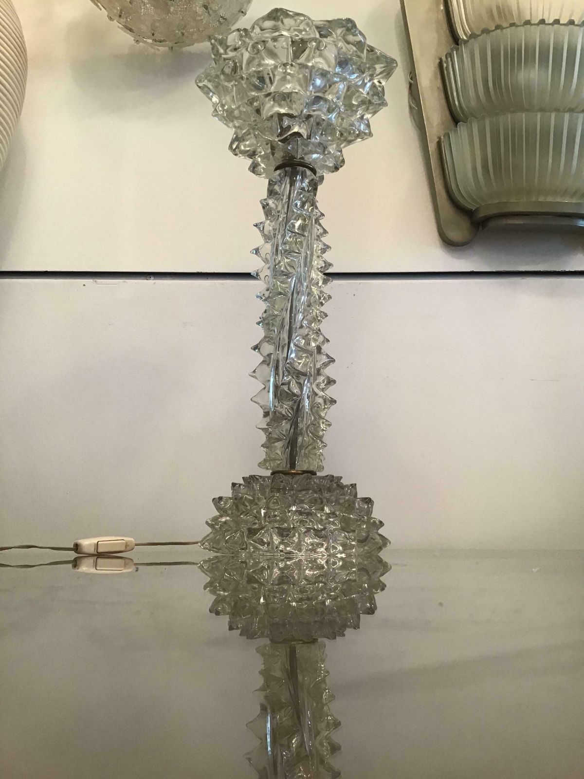 photo for sale Barovier E Toso Table Lamp Murano Glass Rostrata, 1940, Italy