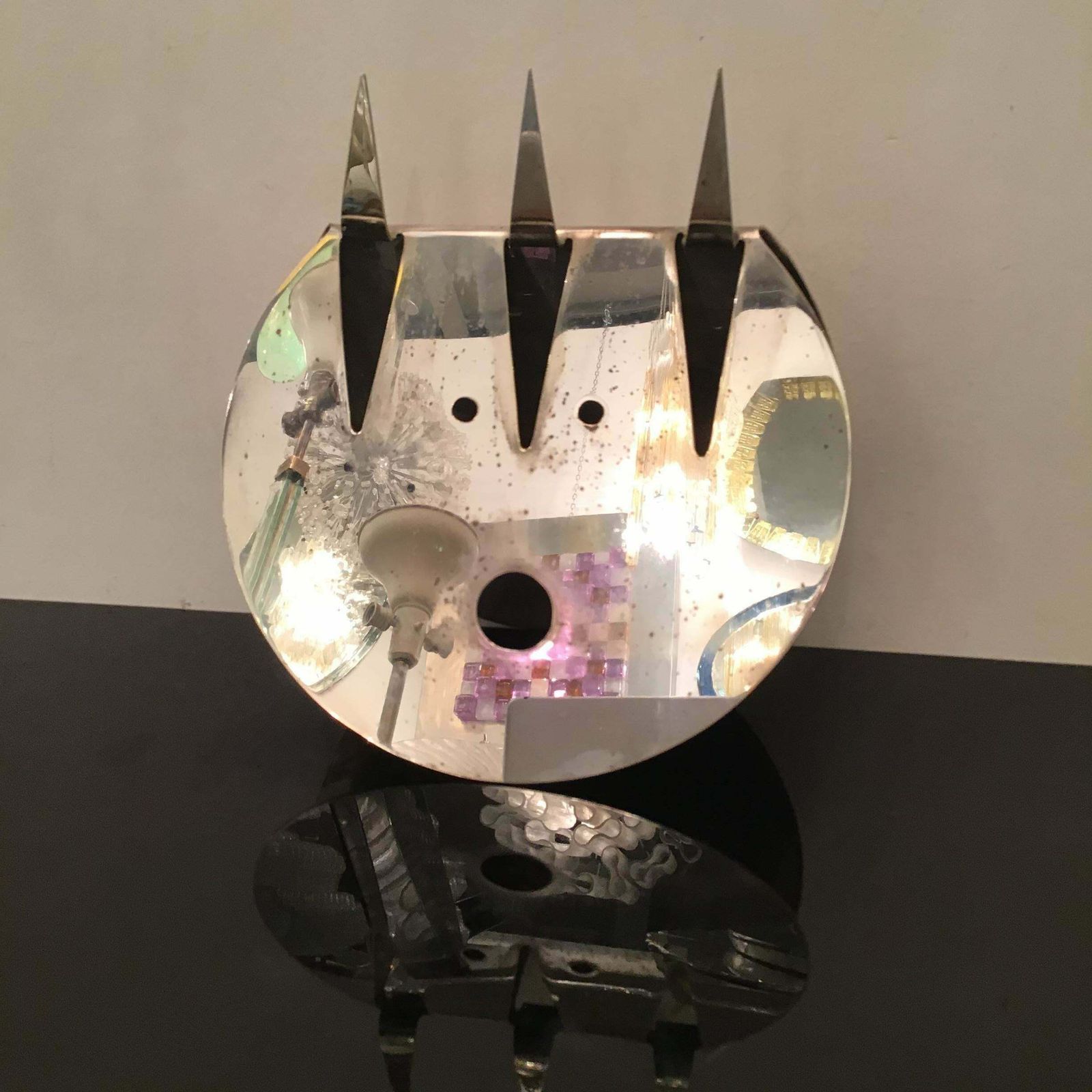 Gio Ponti “Sabattini “ La Luna Strega Silver Metal 1978 Italy photo for sale