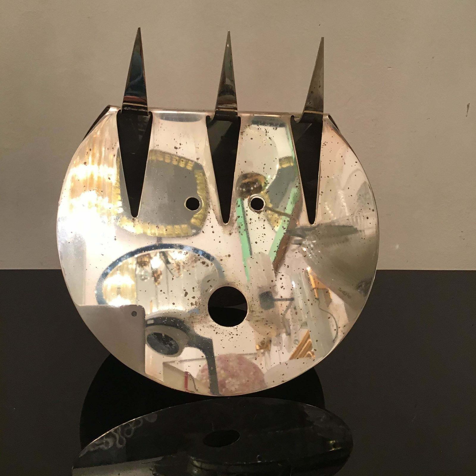 Gio Ponti “Sabattini “ La Luna Strega Silver Metal 1978 Italy photo vintage