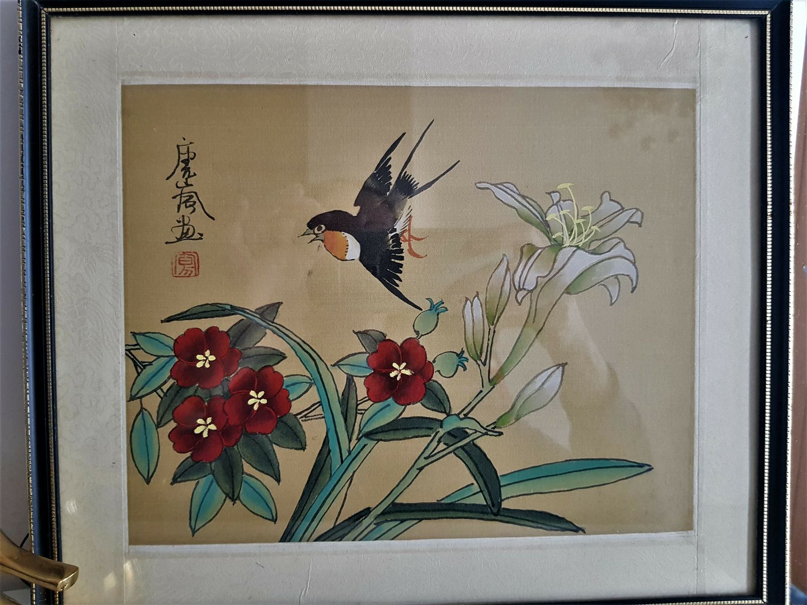 Pair Of Framed Antique Chinese Silk Paintings