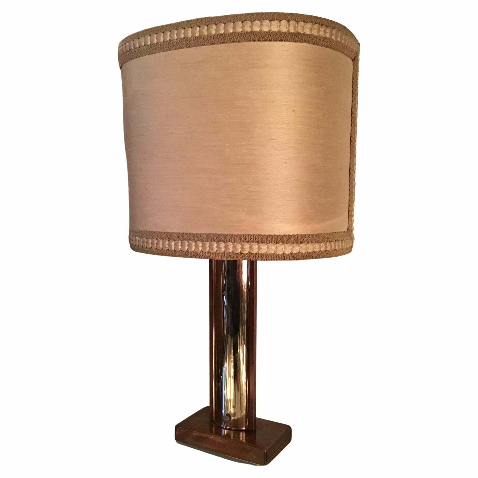 Fontana Arte “Pietro Chiesa “ Table Lamp Coloured Convex Mirrored Glass Brass It