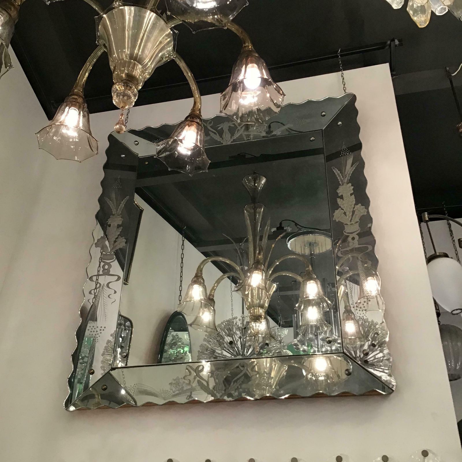 Venini Chandelier Murano Glass Iron 1940 Italy photo buy