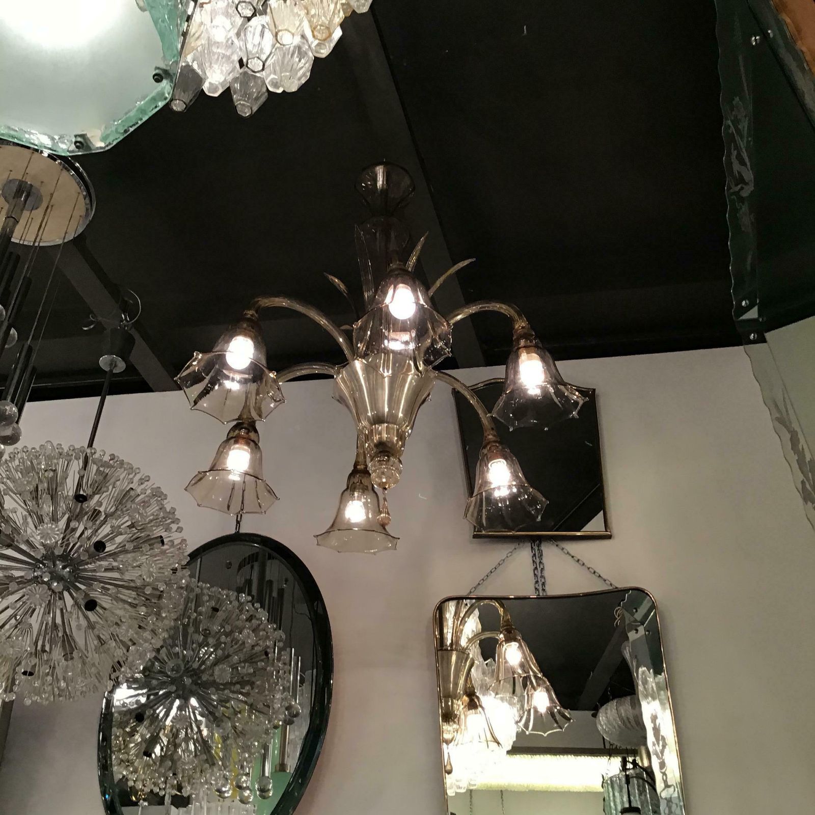 4972.0 Venini Chandelier Murano Glass Iron 1940 Italy photo