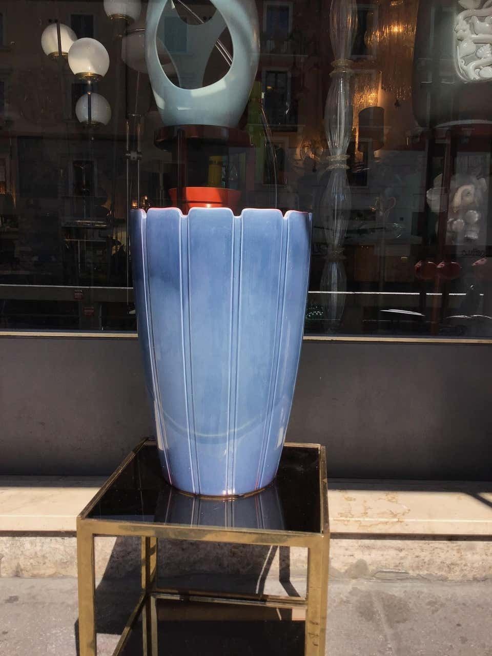 Richard Ginori “ Giovanni Gariboldi” Exceptional Umbrella Holder Ceramic, 1950 photo for sale