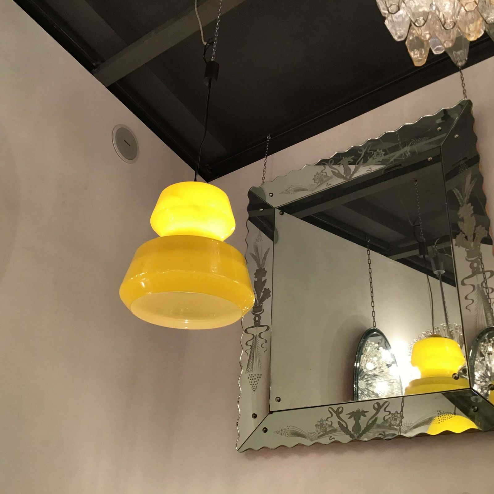 Vistosi Chandelier Murano Glass Brass, 1965, Italy photo for sale