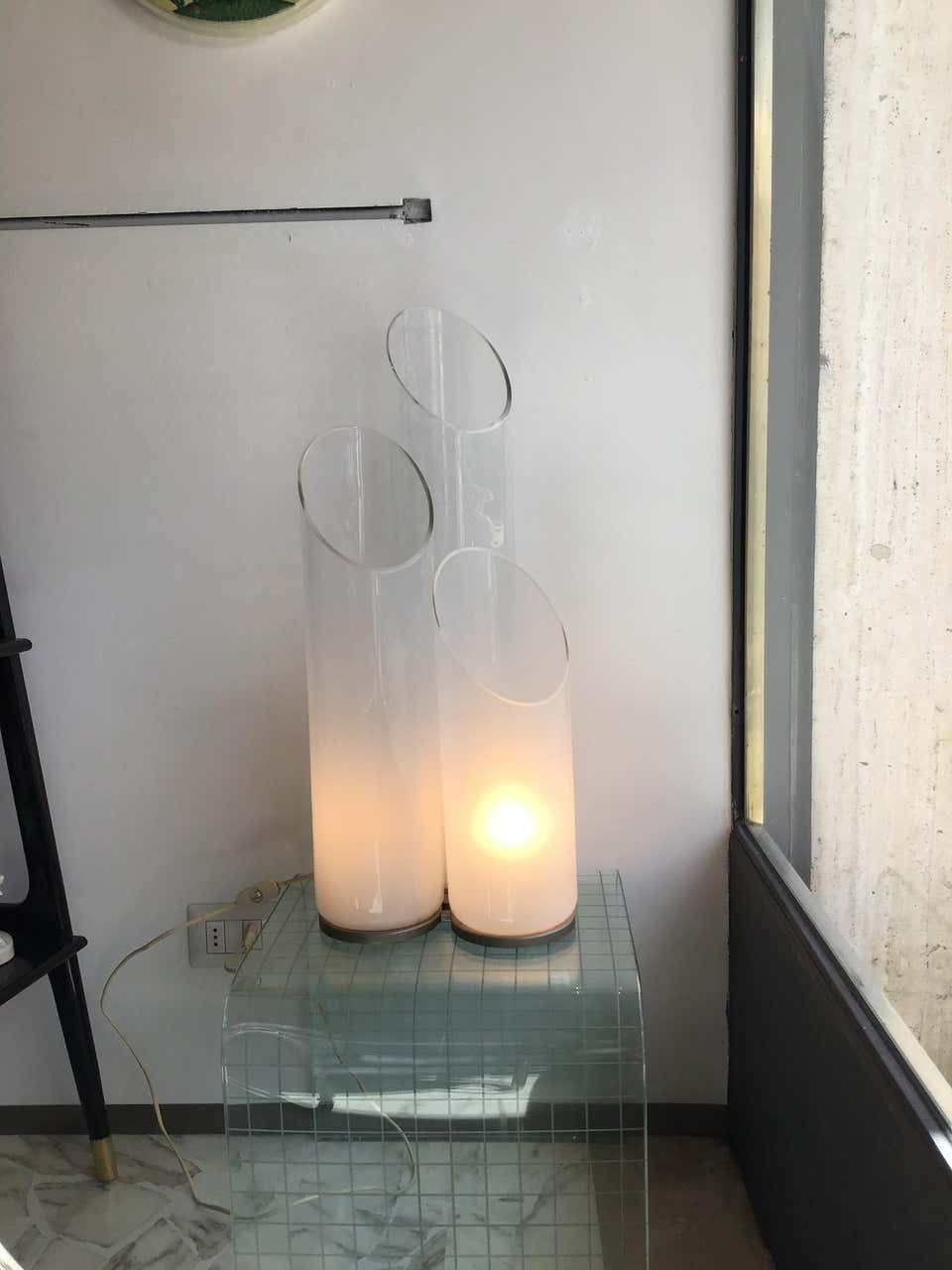 Carlo Nason “Mazzega”Table Lamp Metal Crome Murano Glass, 1970, Italy photo 3164.0