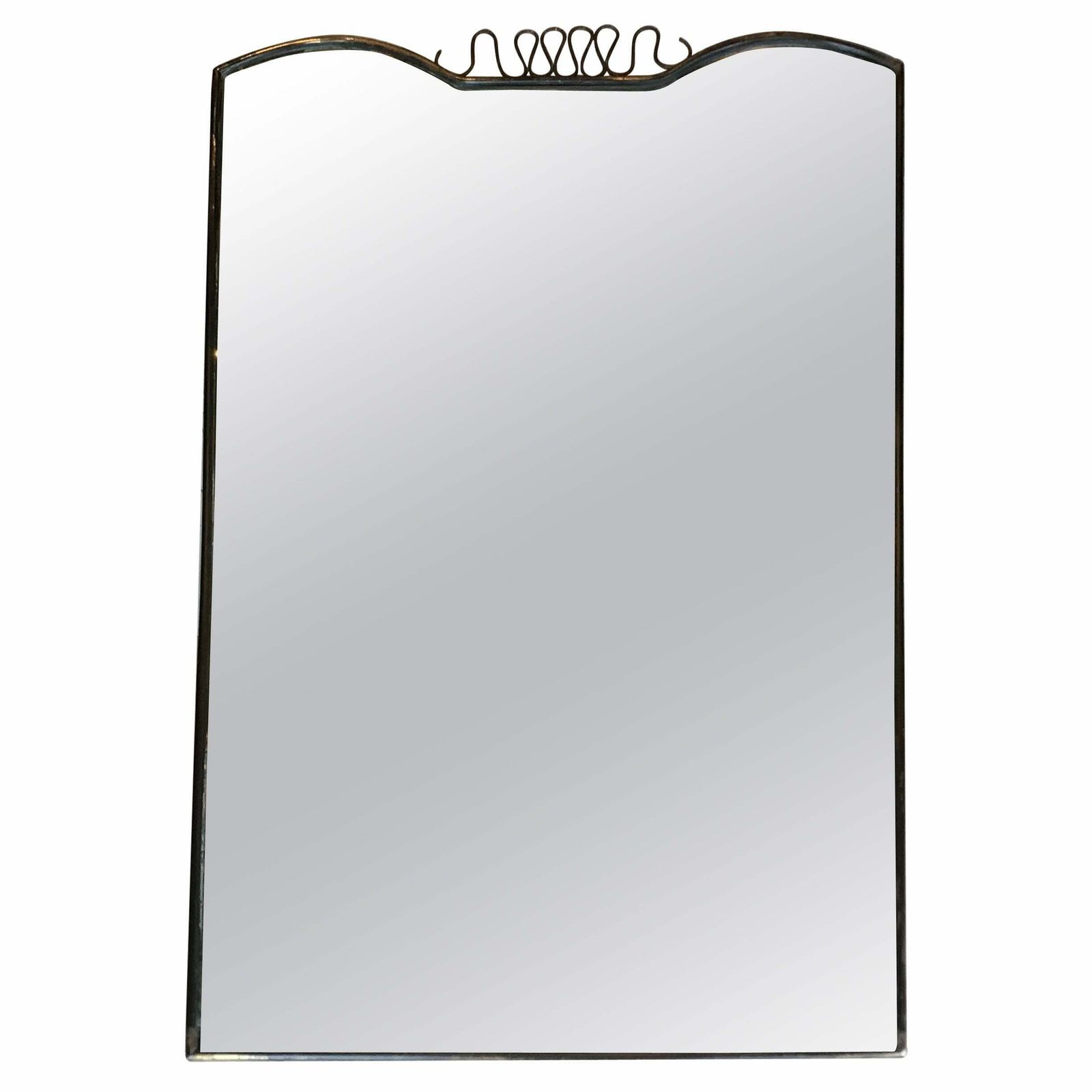 Gio Ponti Fontana Arte Mirror Brass Wood Glass 1950 Italy