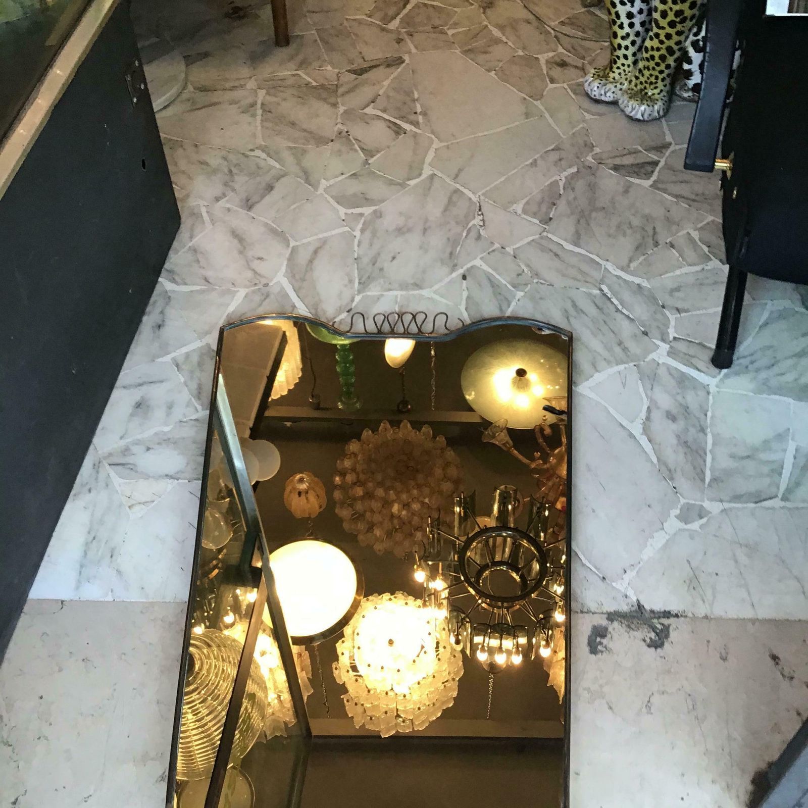 Gio Ponti Fontana Arte Mirror Brass Wood Glass 1950 Italy photo Home Decor