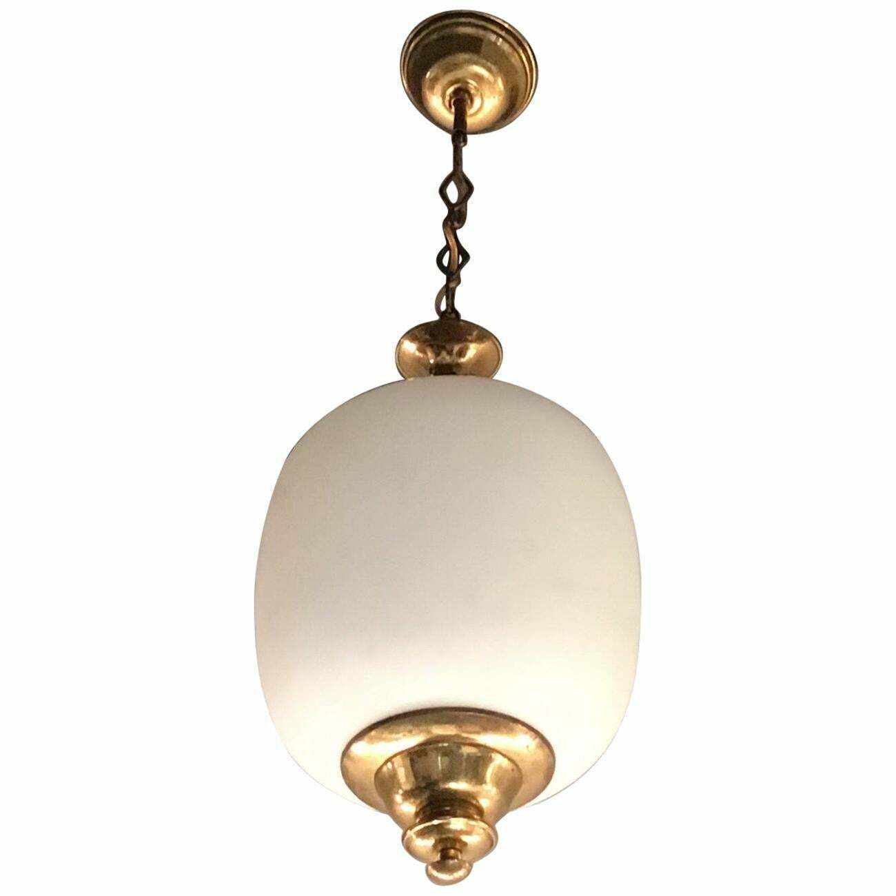Chandelier White Opaline Glass Italy Style Of Stilnovo Circa 1950