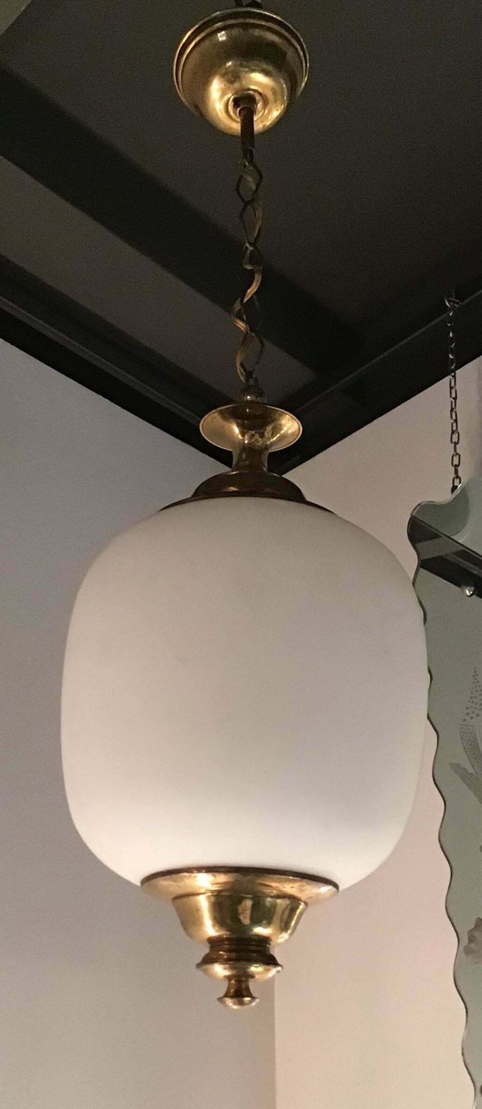 Chandelier White Opaline Glass Italy Style Of Stilnovo Circa 1950 photo furniture