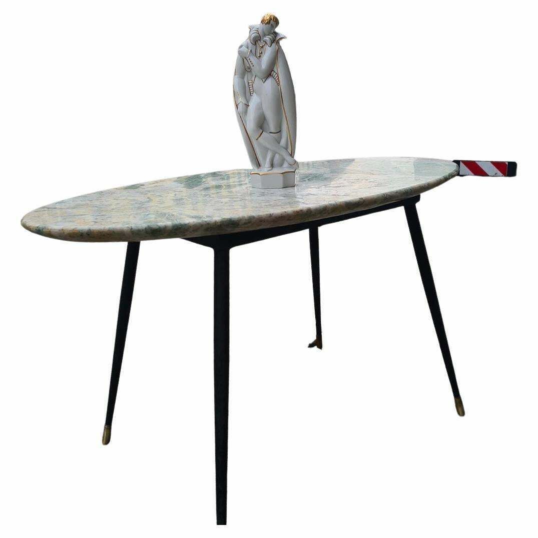 Ico Parisi Coffe Table Brass Iron Marbre, 1950, Italy