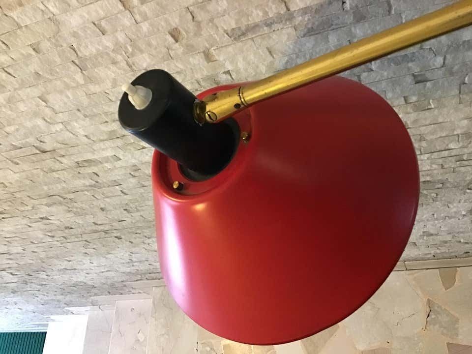 Stilux Floor Lamp Brass Metal Marbre, 1955, Italy photo for sale