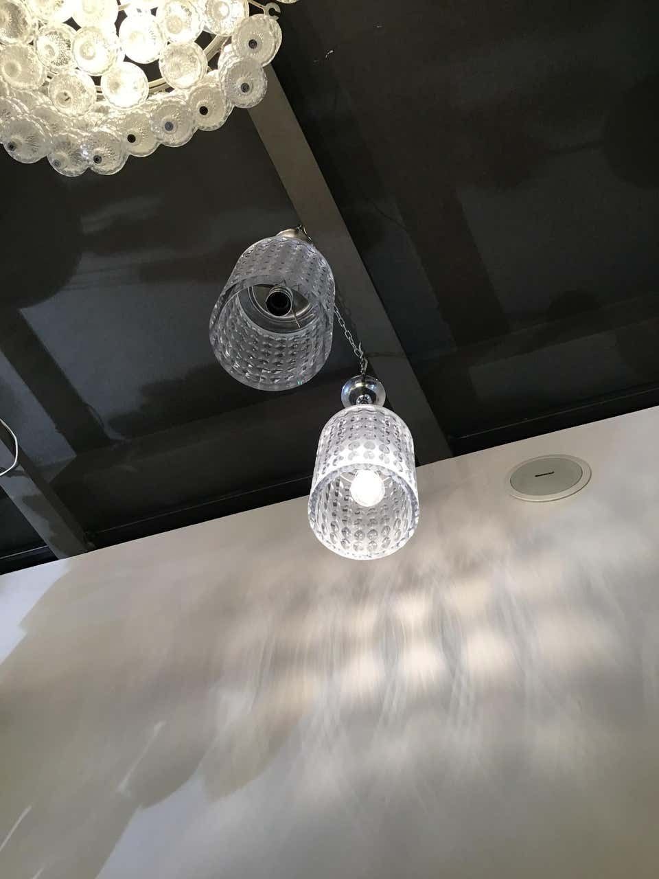 Lighting Cristal Art Couple Chandeliers Crystal Worked On The Wheel Brass, 1955 photo