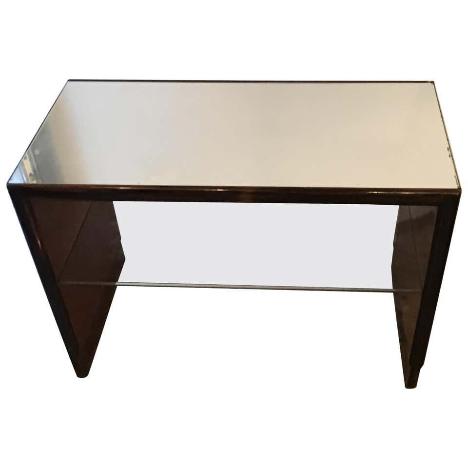 Osvaldo Borsani Mirrored Glass Table And Walnut Wood, 1940