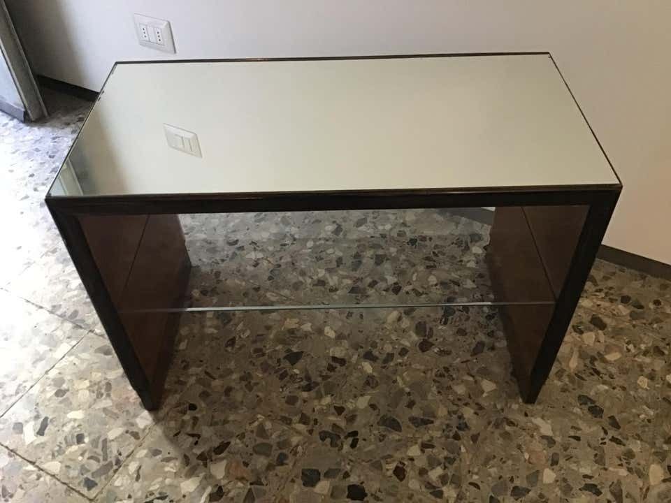 photo furniture Osvaldo Borsani Mirrored Glass Table And Walnut Wood, 1940