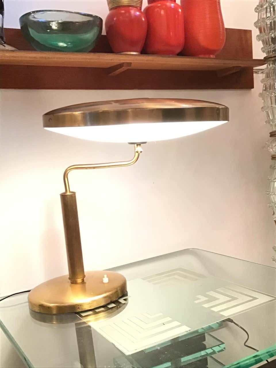 Fontana Arte Table Lamp Brass Glass, 1950, Italy photo 4068.0
