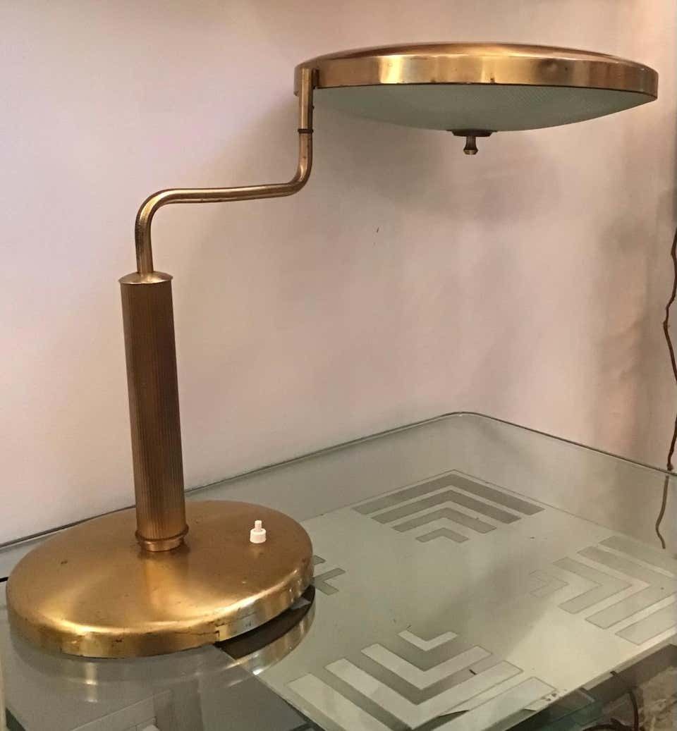 4068.0 Fontana Arte Table Lamp Brass Glass, 1950, Italy photo