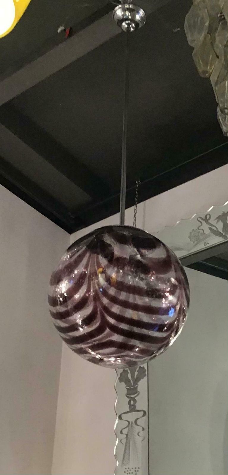 3074.0 Venini Chandelier Murano Glass Metal Crome 1960 Italy photo