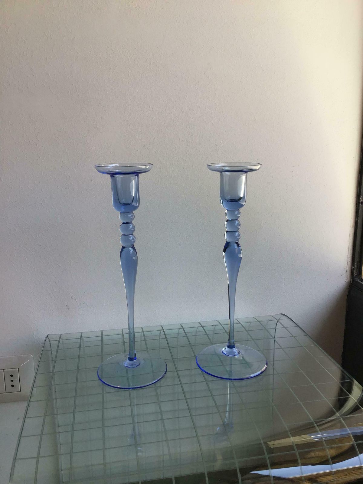 Seguso Candle Holder Blu Murano Glass, 1950, Italy photo for sale