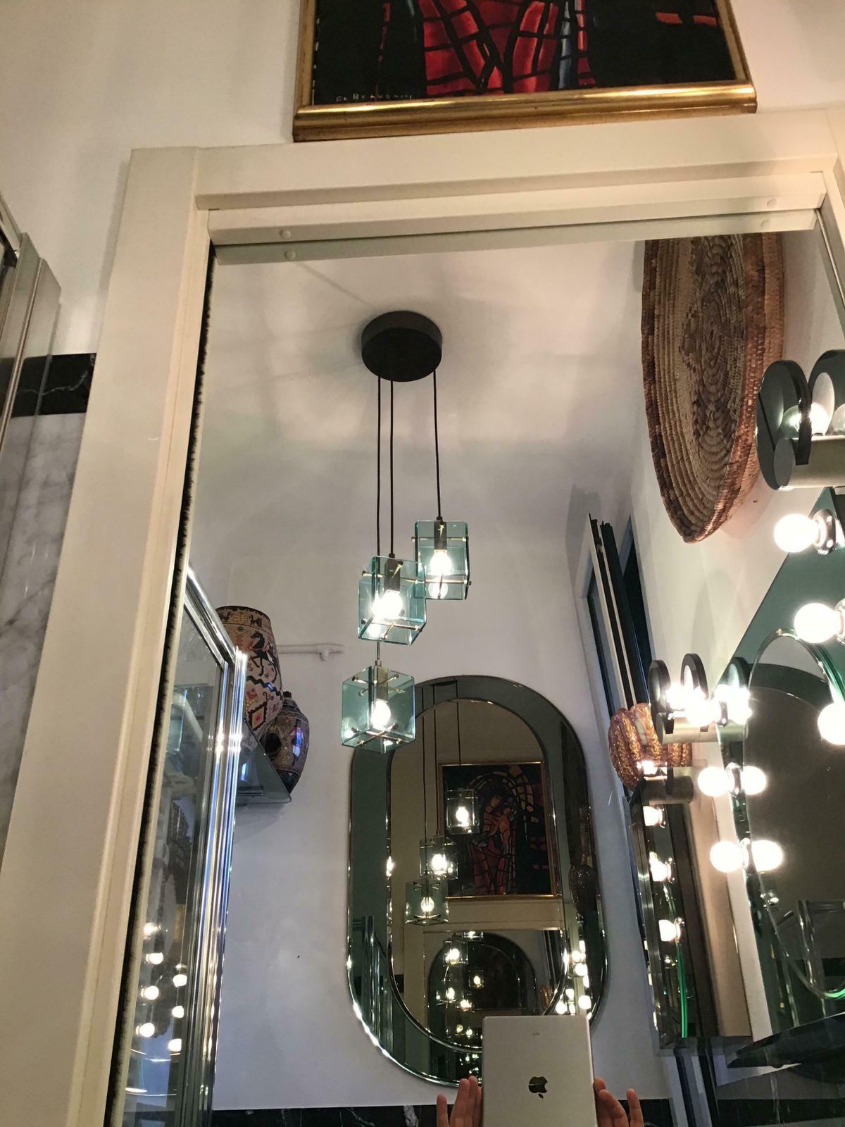 photo for sale Cristal Arte Chandelier Glass Brass Metal, 1950, Italy