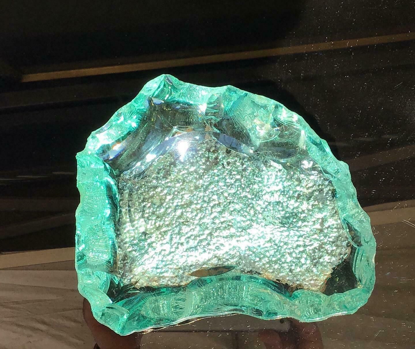 Fontana Arte Rare Ashtrav 1950 Emerald Green Colour, Italy photo vinterior