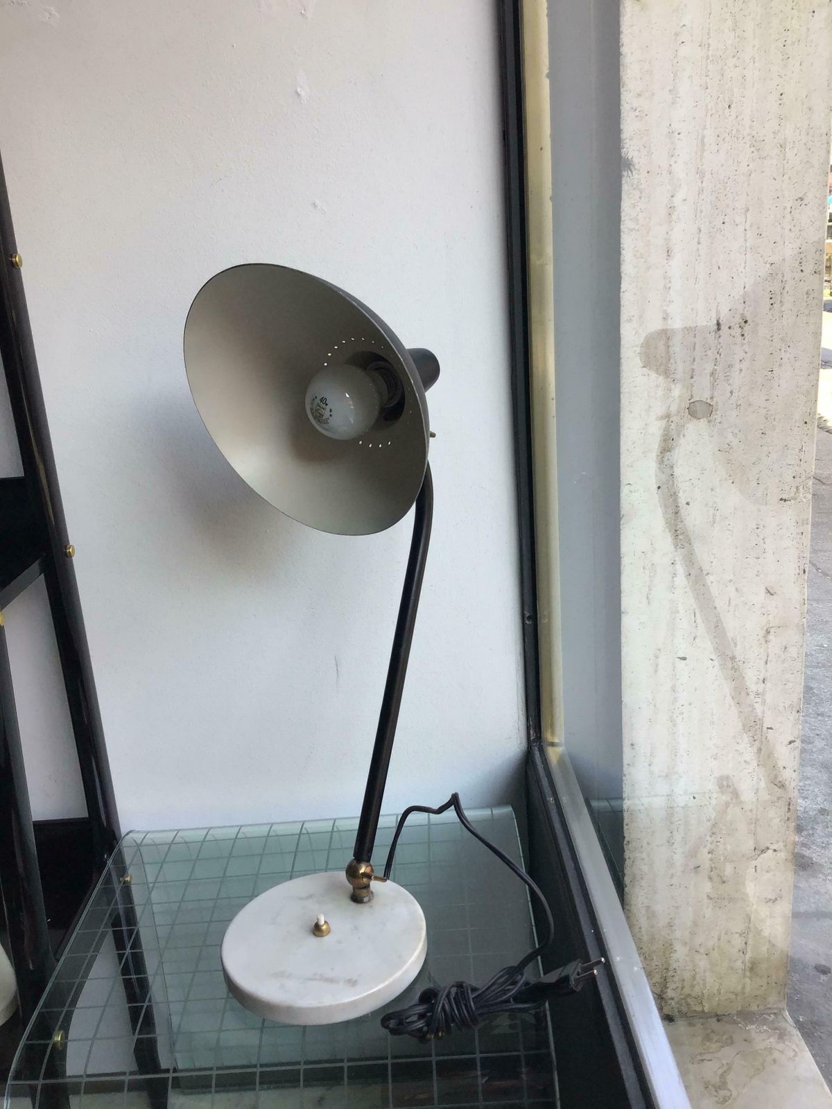 Stilnovo Table Lamp Adjustable Brass Metal Marbre 1950 Italy photo 1808.0