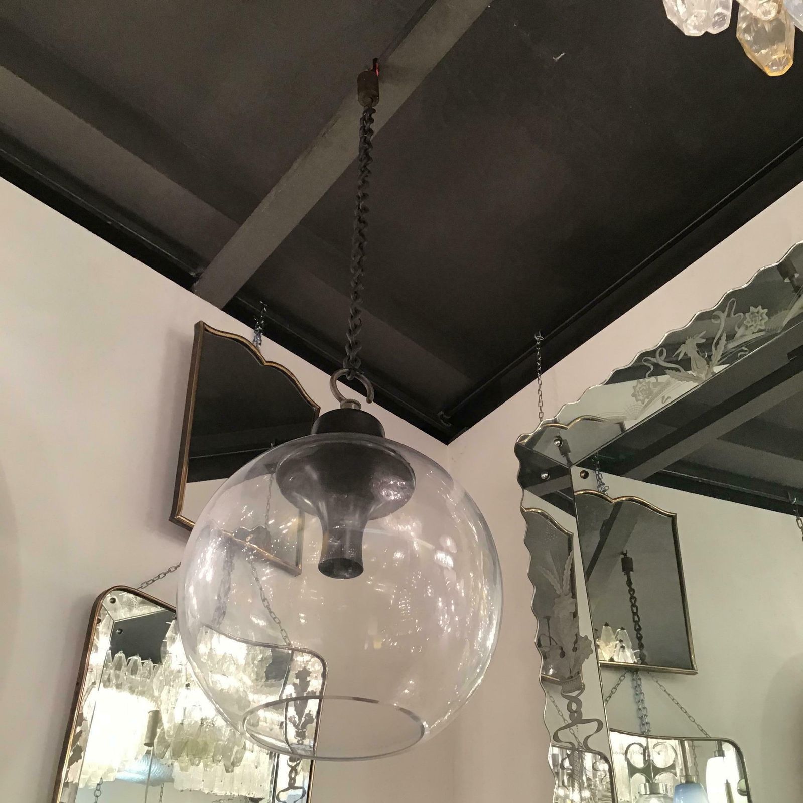 Lighting Azucena Luigi Caccia Dominioni Ls10 Chandelier Glass Brass 1960 photo