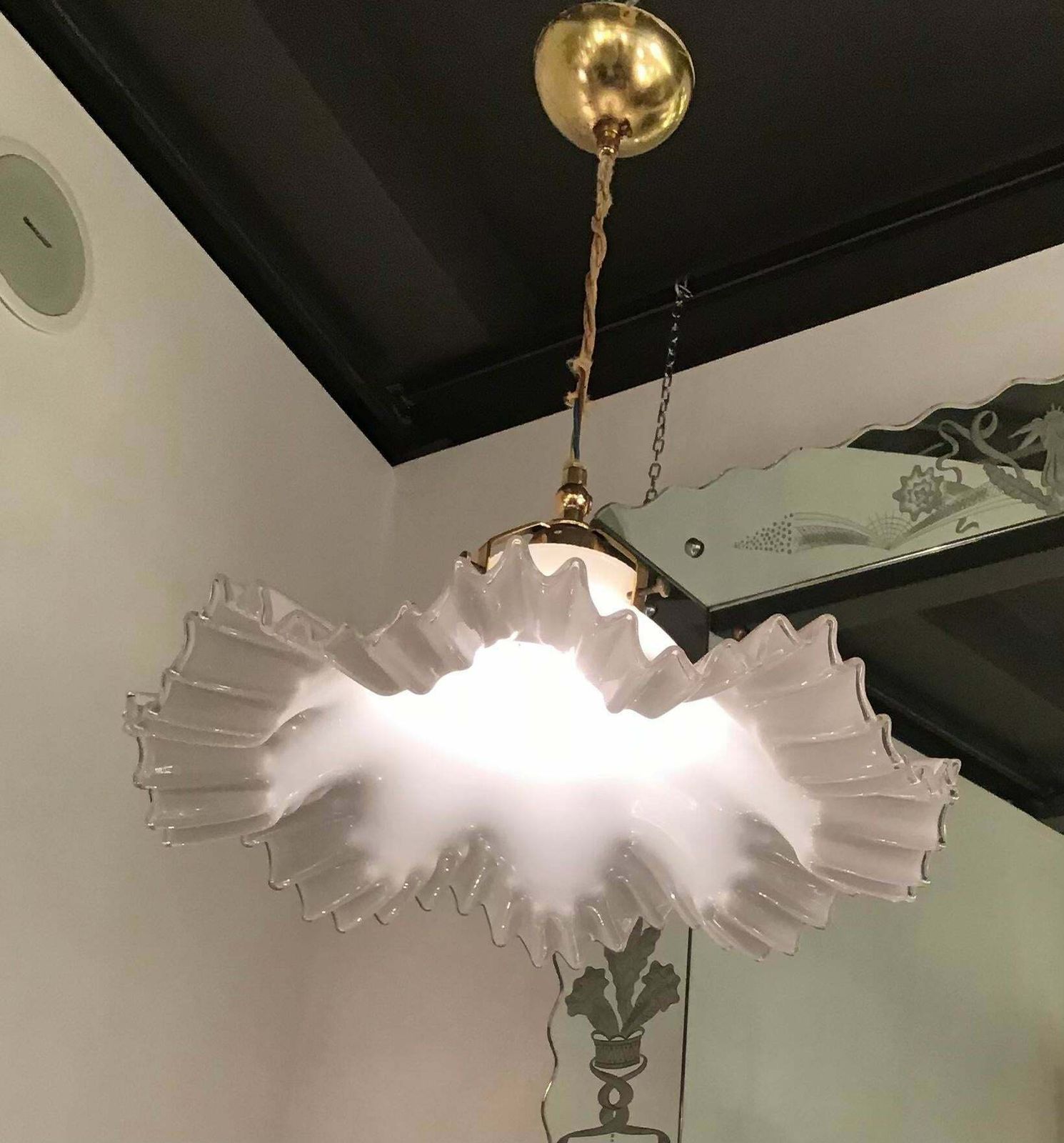Toni Zuccheri Chandelier Murano Glass Brass, 1955, Italy photo 1085.0