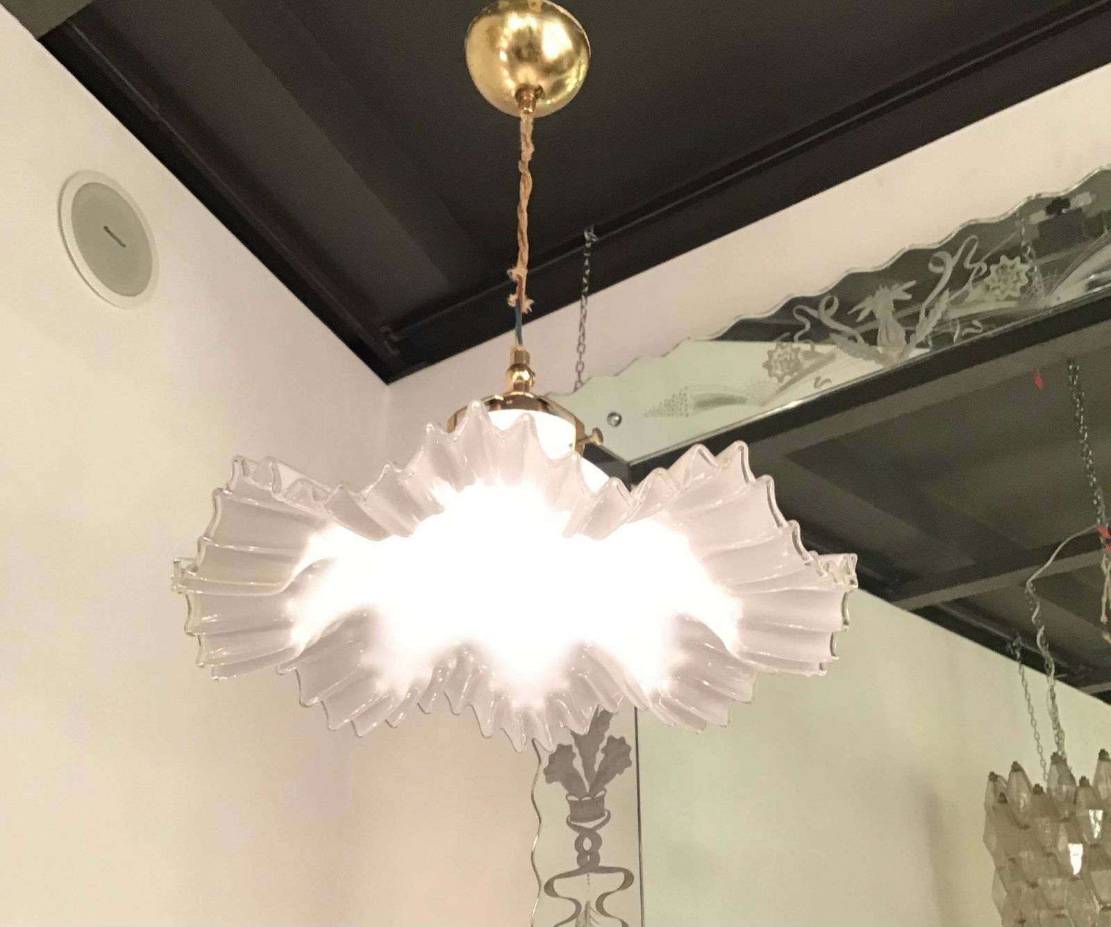 Toni Zuccheri Chandelier Murano Glass Brass, 1955, Italy photo vinterior