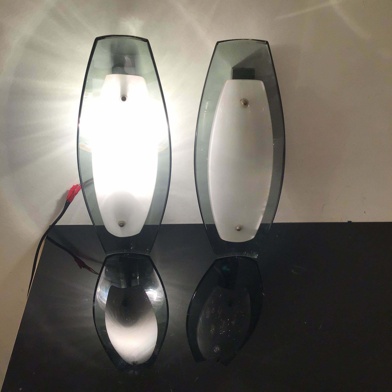 Fontana Arte Sconces Metal Crome Glass 1950 Italy photo 1447.0