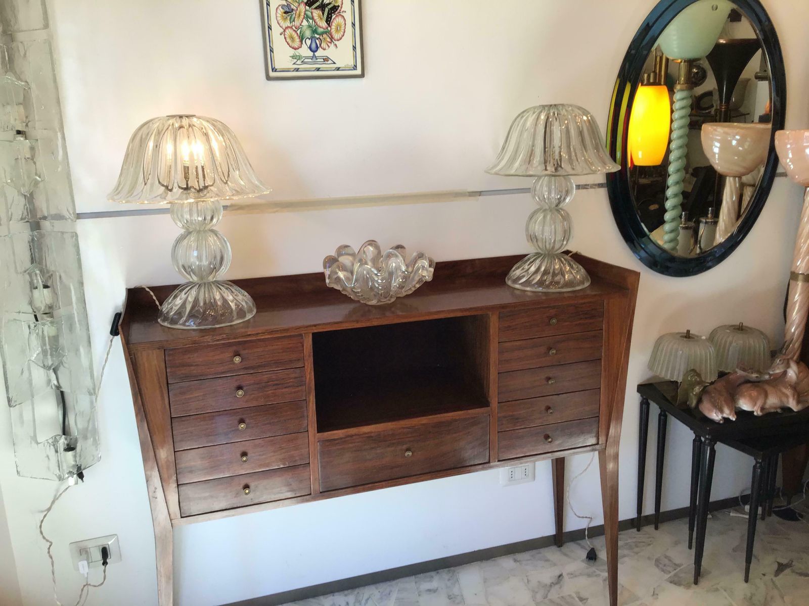 Furniture La Permanente Mobili Cantù Container Display Cabinet Brass Wood, 1950, Italy photo