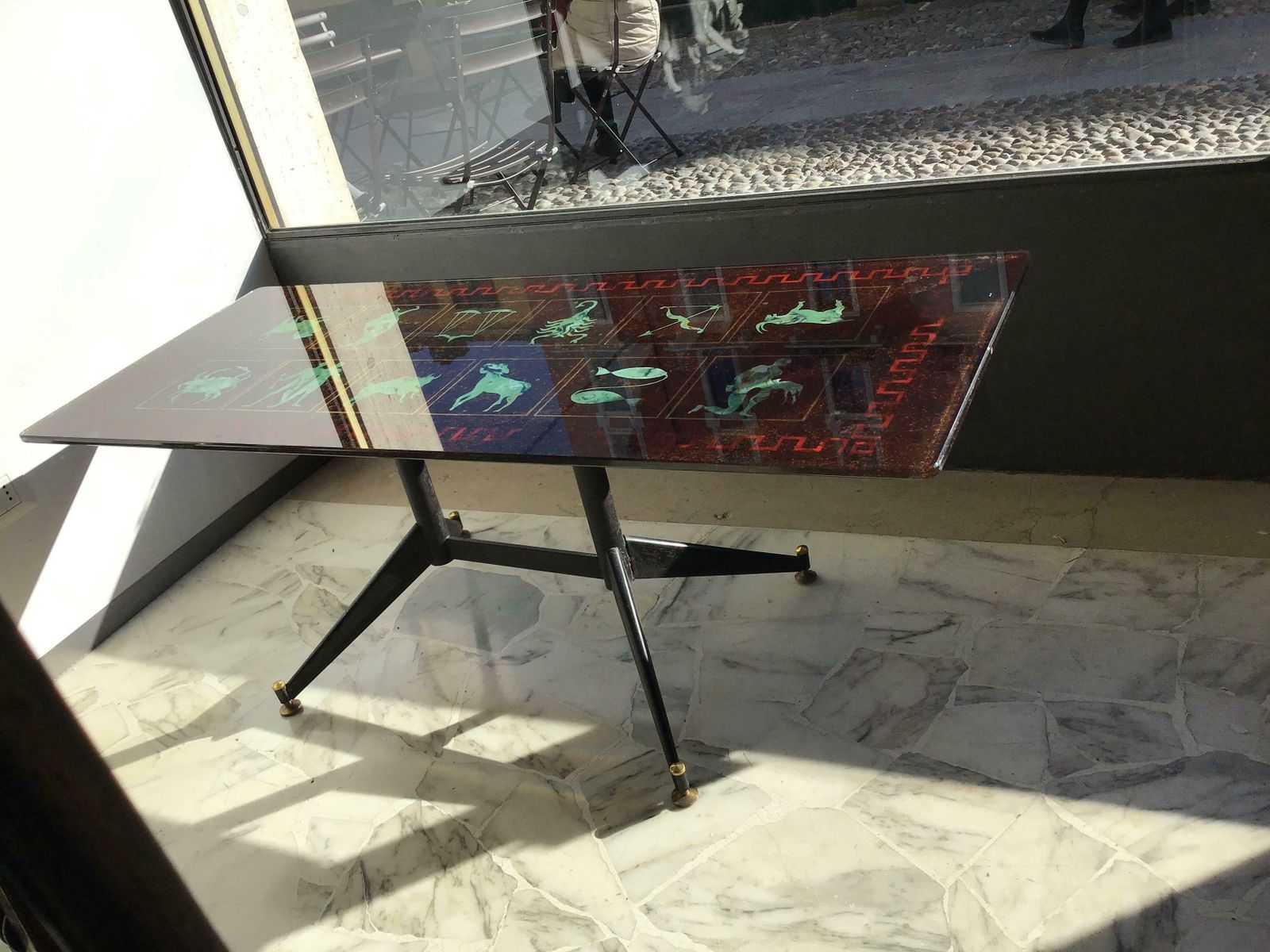 photo furniture Coffee Table “Zodiac” Iron Glass, 1950, Italy
