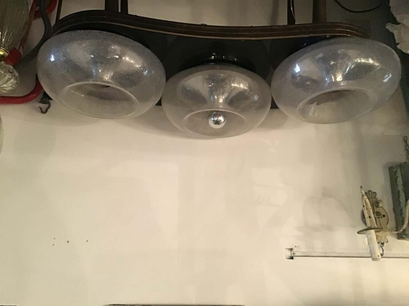 photo furniture Mazzega Sconces / Ceilling Light Murano Glass Metal Crome 1960 Italy