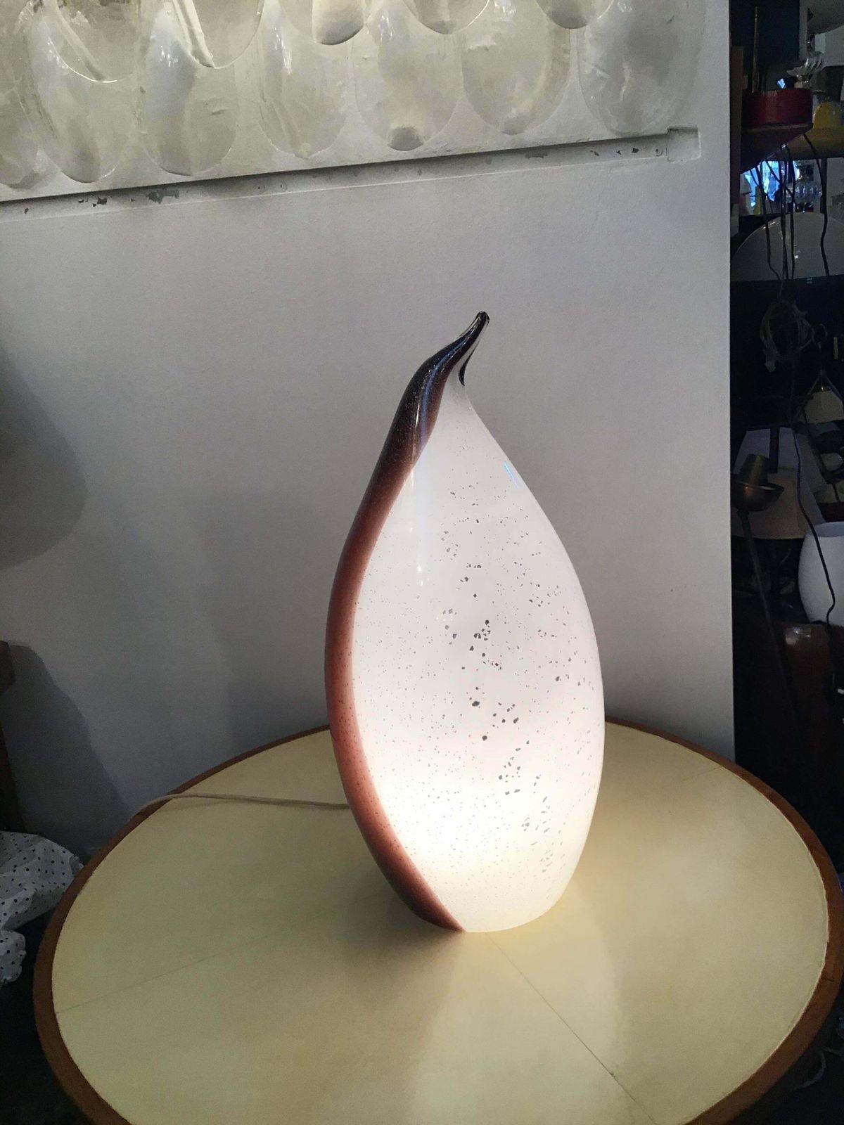 Vistosi Penguin Table Lamp Inlaid Murano Glass, 1965 photo furniture