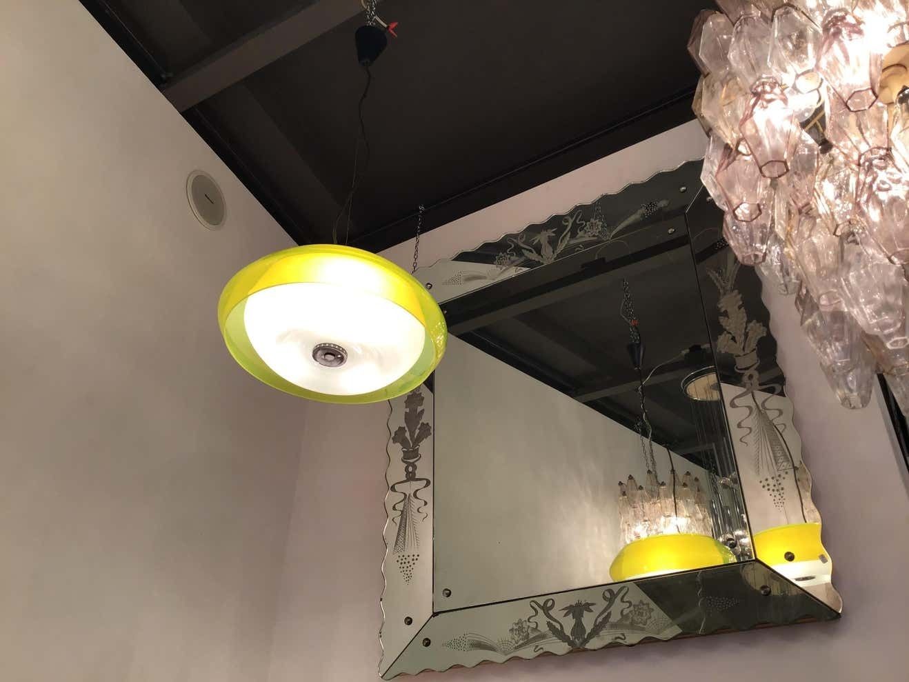 Lumi Chandelier Murano Metal Crome, 1960, Italy photo vintage