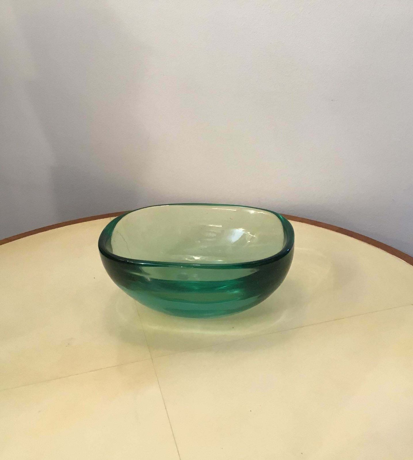 photo buy Archimede Seguso Glass Bowl Centrepiece Green Glass Submerged Murano, 1950