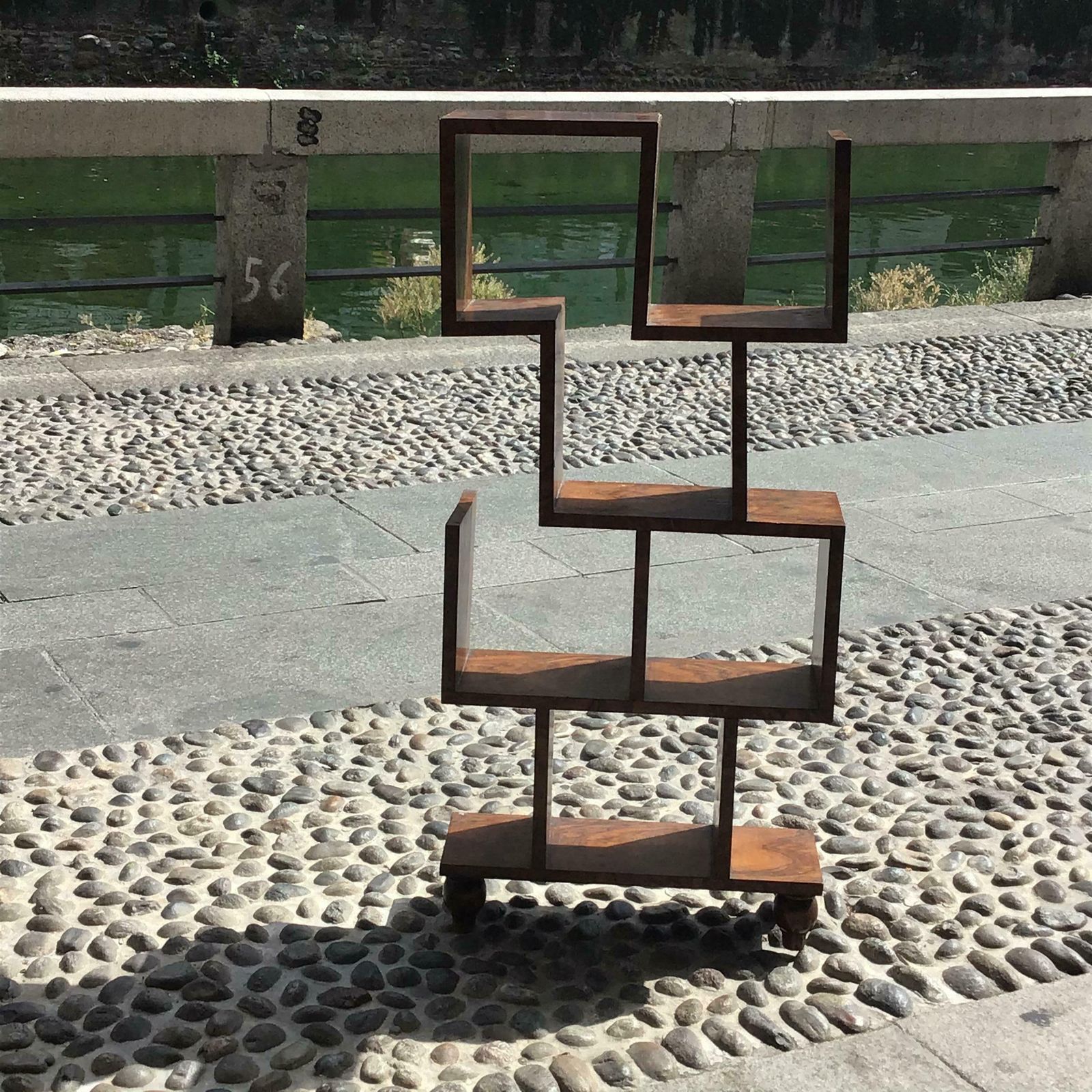 Gio Ponti Shelves Bookcase Etagere Walnut 1930 Italy photo furniture