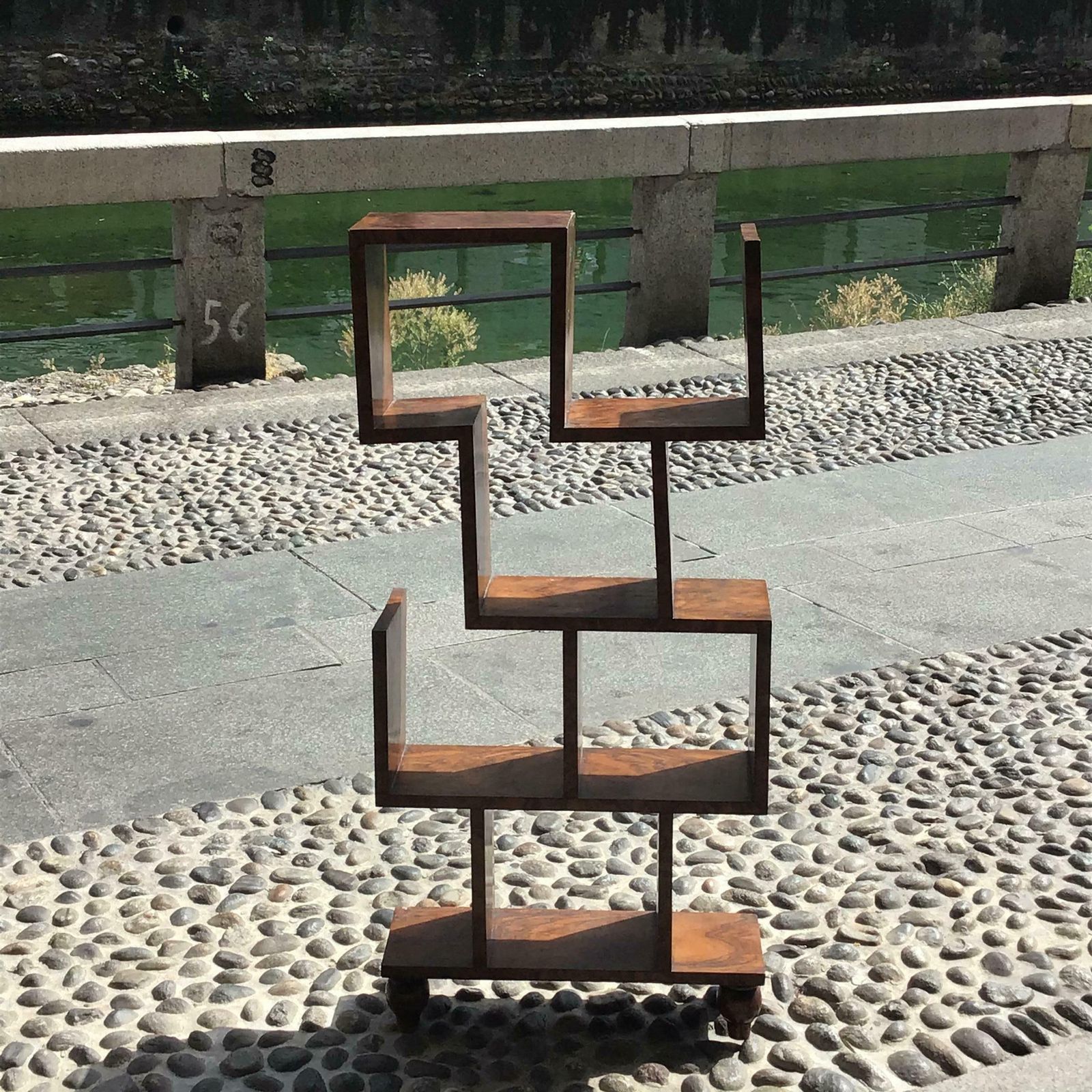 Gio Ponti Shelves Bookcase Etagere Walnut 1930 Italy photo Furniture