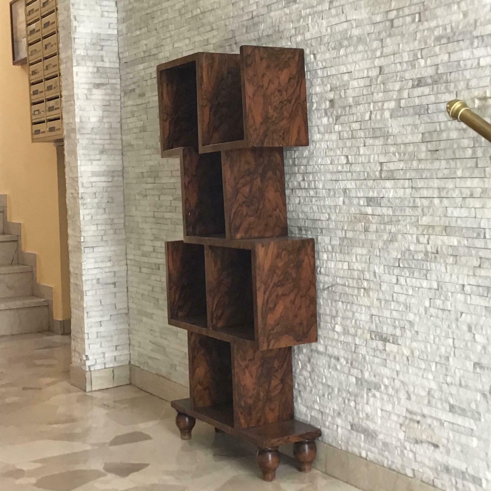 photo vintage Gio Ponti Shelves Bookcase Etagere Walnut 1930 Italy