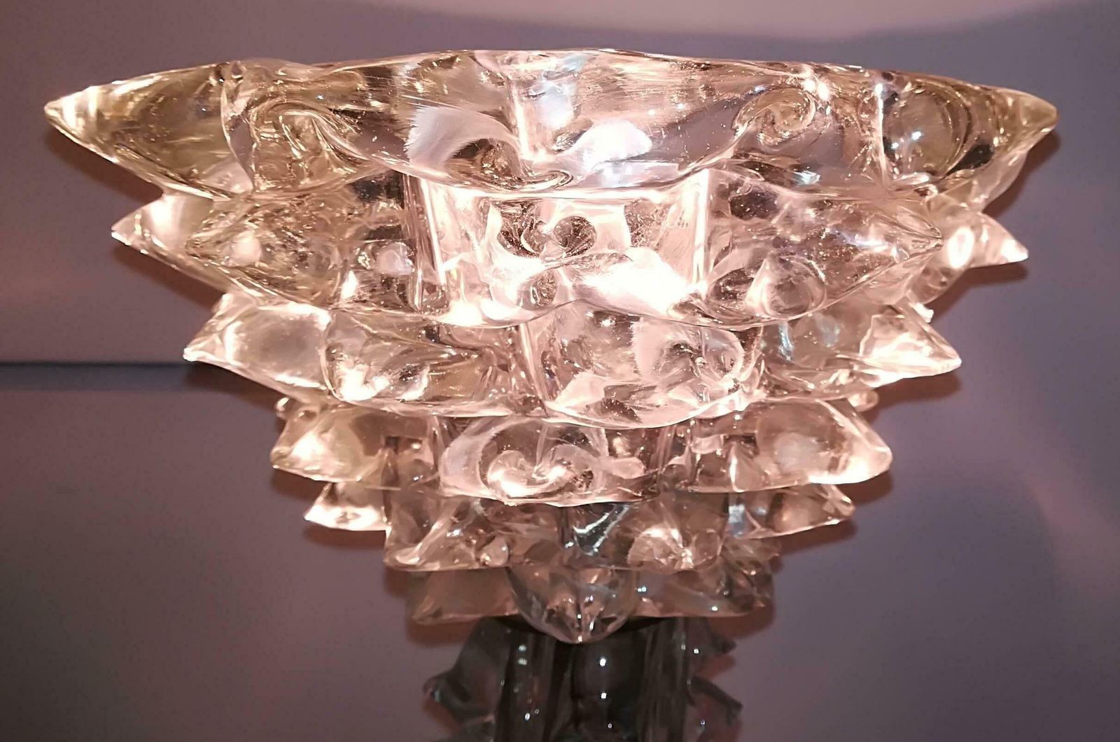 Barovier E Toso Table Lamp 1940 Murano Glass Irridescent photo furniture