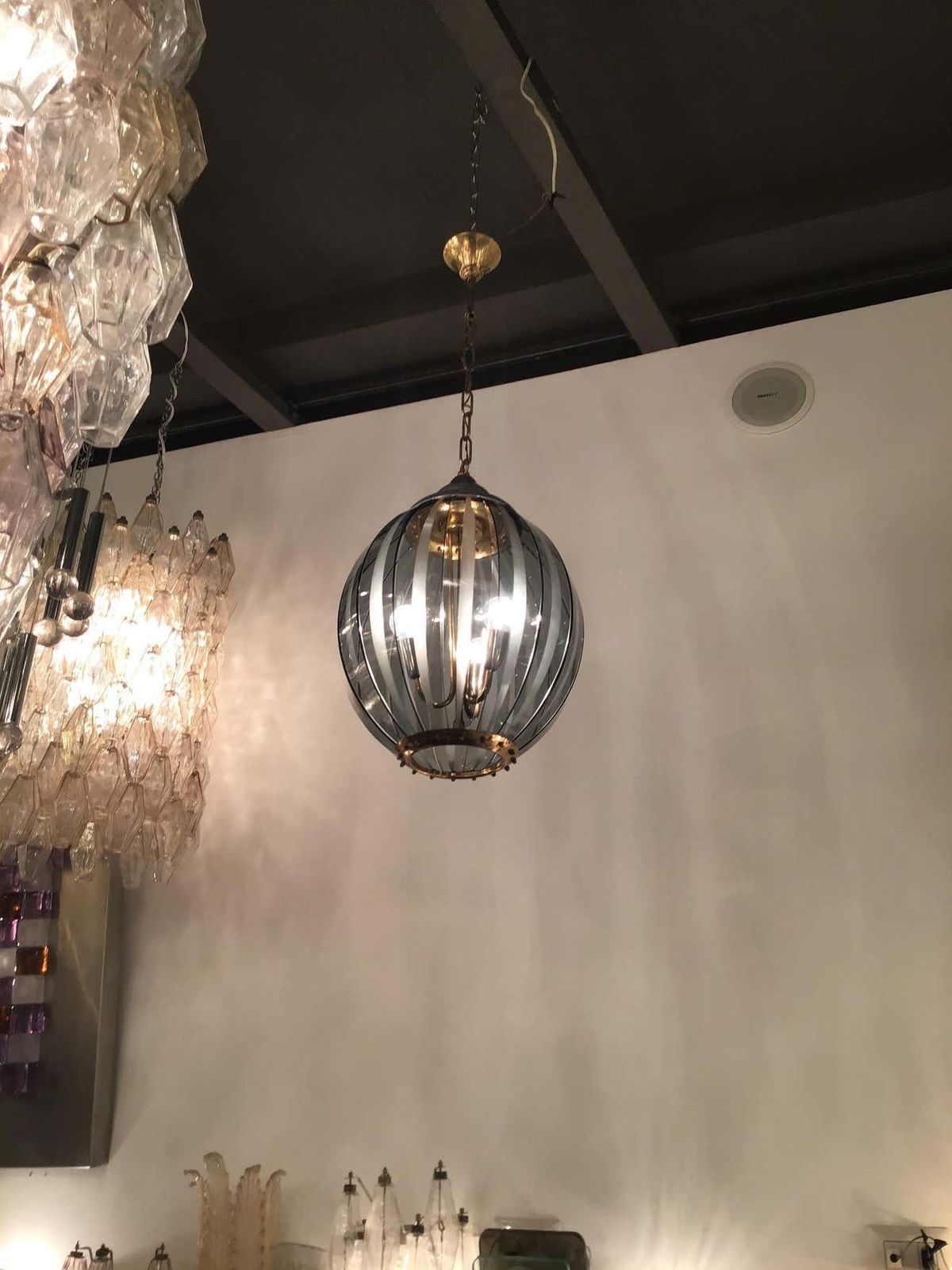 Cristal Arte Chandelier Glass Metal, 1950, Italy photo for sale