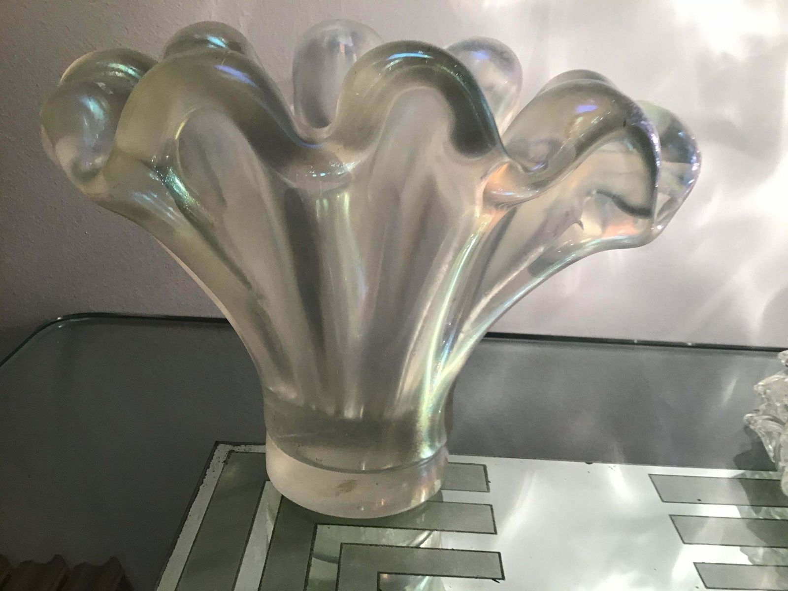 photo vinterior Barovier E Toso Vase /Centrepiece Murano Iridescente Glass, 1940, Italy