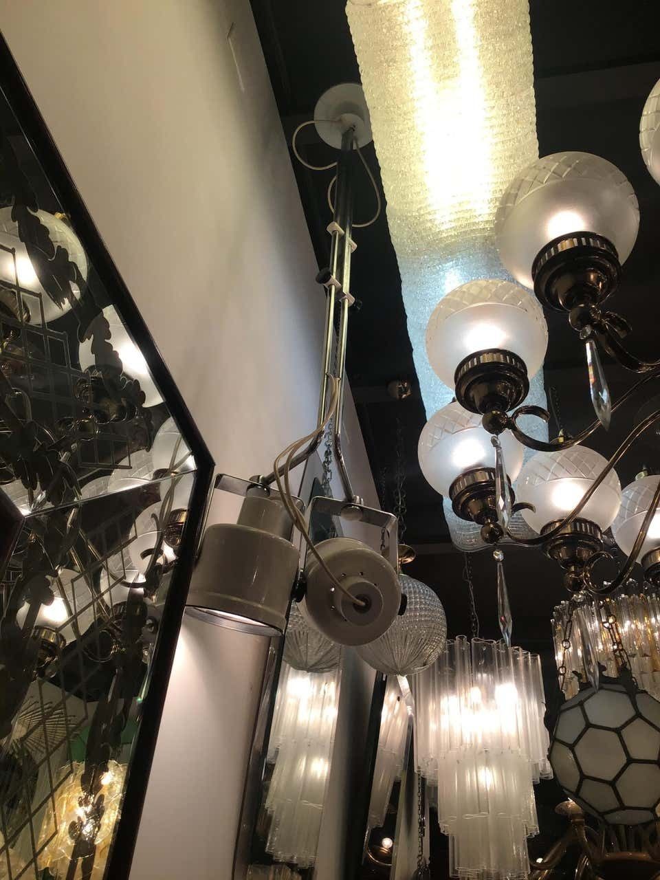 Gae Aulenti Chandelier Crome Metal Crome Glass, 1960, Italy photo 1356.0