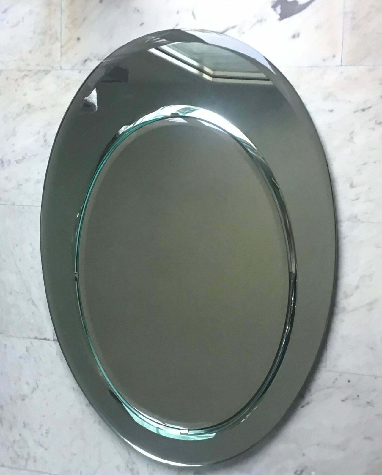 photo vinterior Cristal Arte Mirror Metal Crome Wood Mirrored Glass 1970 Italy