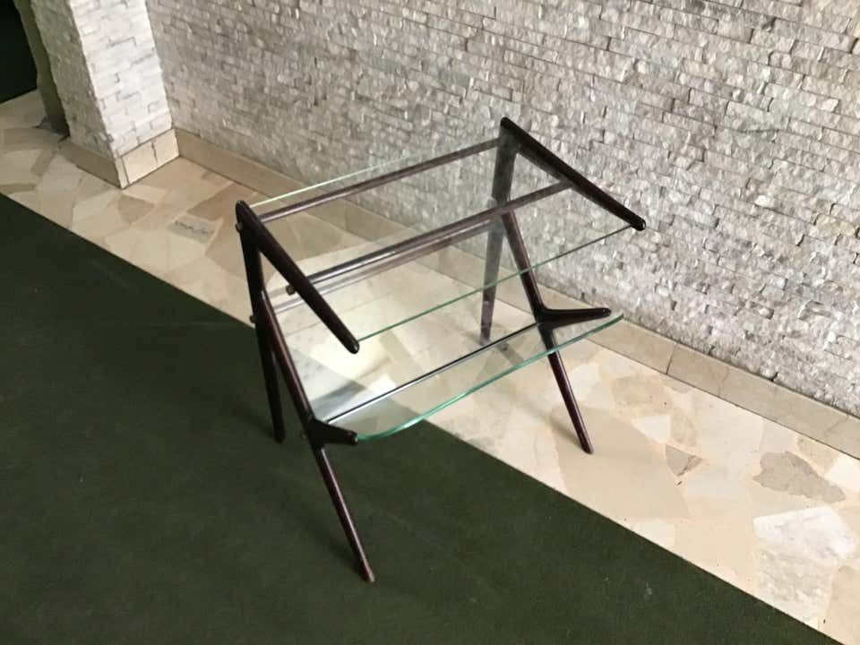 1989.0 Ico Parisi Magazine Table Wood Brass, 1950, Italy photo