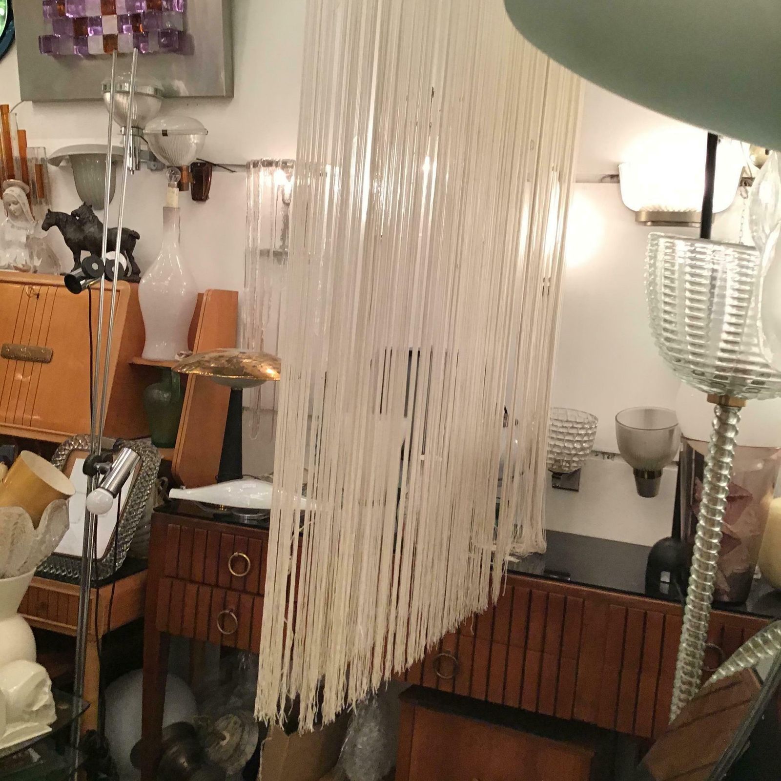 Lighting Mariyo Yagi For Syrrah #Garbo # Chandelier 1976 Nylon Metal Italy photo