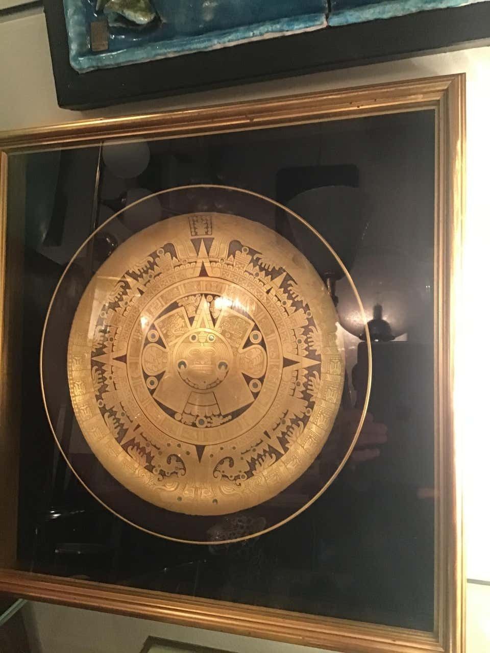 Morbelli Porcelain Wall Plate Worked With Pure Gold, 1960, Italy photo vintage