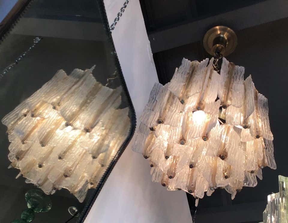 Venini Toni Zuccheri Chandelier Murano Glass Brass 1950 Italy photo furniture