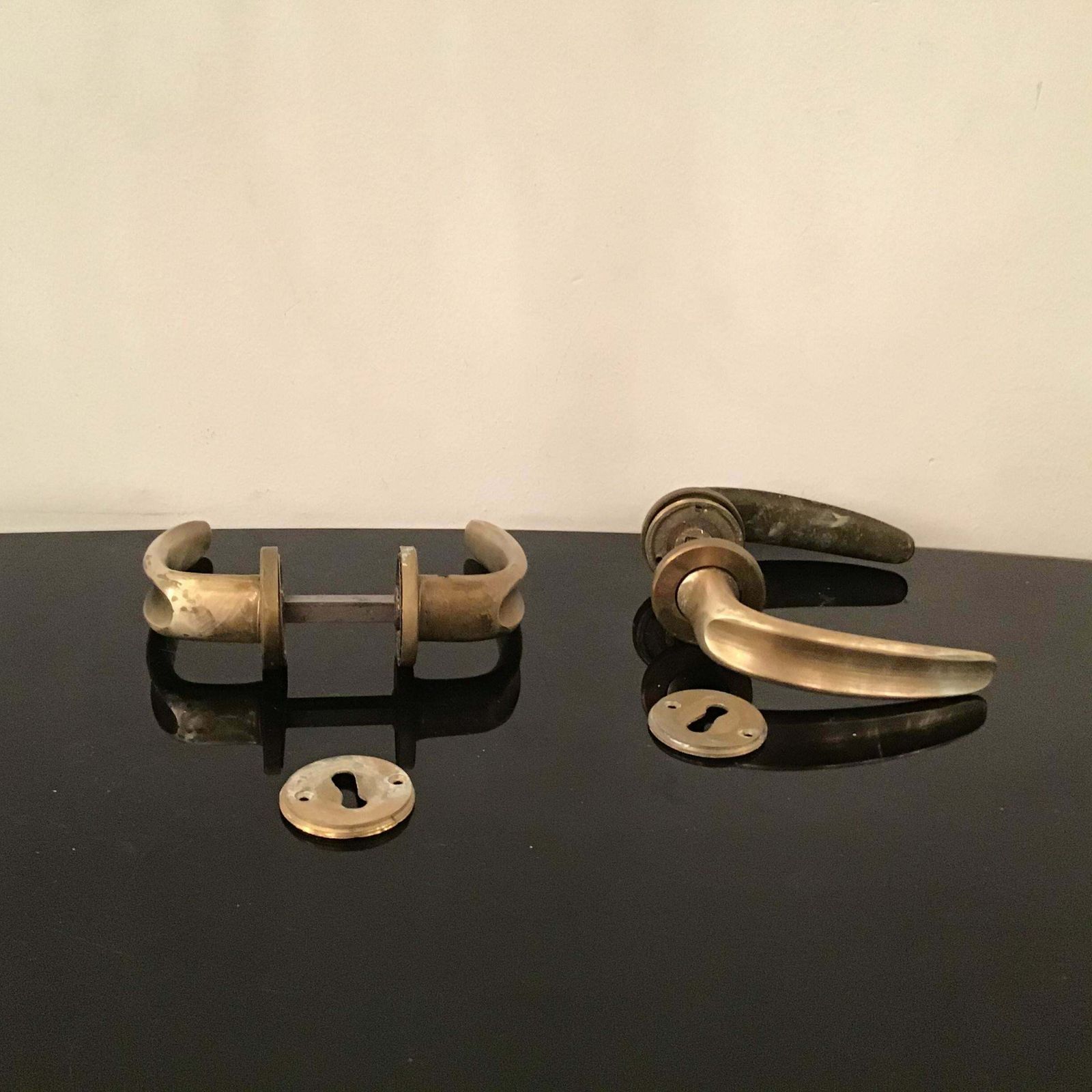 Handles N 12 Pair, Osvaldo Borsani Brass Iron 1950 Italy photo buy